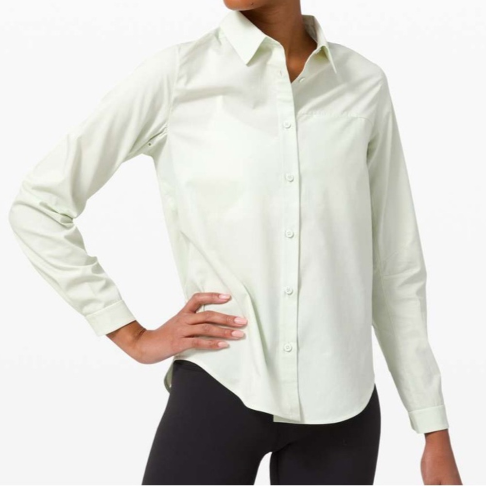 NWT Lululemon Full Day Ahead Shirt Size 2 Light Green
